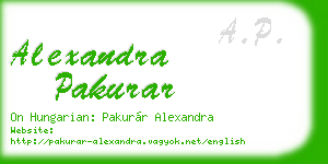 alexandra pakurar business card